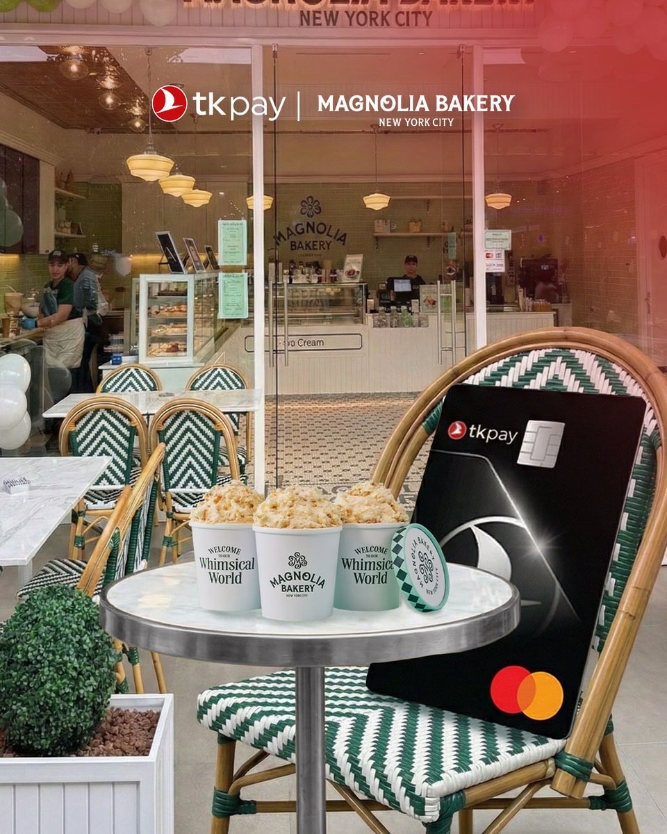 tkpayofficial's tweet photo. TKPAY &amp; Magnolia Bakery ❤️

TKPAY Cüzdan ile Magnolia Bakery şubelerinde yapacağınız harcamaların %10’u cüzdanınıza iade!

#DünyanınAvantajıCebinizde #TKPAY https://t.co/hA1CmkKgk4