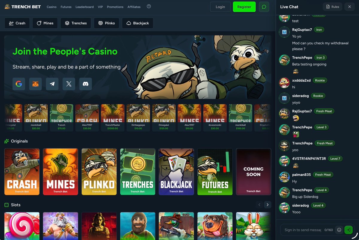 trenchbet.com is live now! 🪖🔥