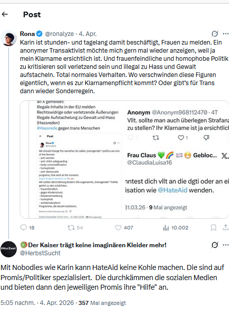 ClaudiaLuisa16's tweet image. #TERFs wollen doch allzugerne ungestört Lügen, Hass und pervertierte Hetze verbreiten.
