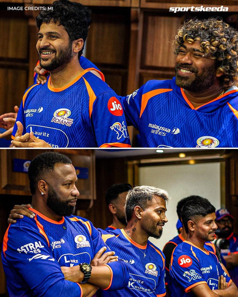 Sportskeeda's tweet image. Hardik Pandya presents a special memento to Hitman for completing 15 years with the MI family 💙🙌🏼

#IPL2026 #HardikPandya #MI #Sportskeeda