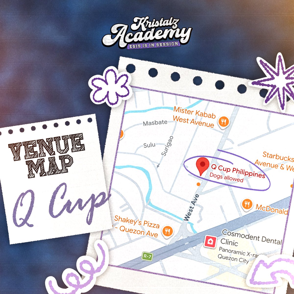 kristalzofc's tweet photo. 📣 Roll call soon! Don’t be absent—register now while slots last ✏️
Refer to the Map Guide to Q Cup below and be guided. See you there!
KRIS IS IN SESSION
@GenZix_Kris @GenZixOfficial
#HappyKrisDay #KrisIsInSession https://t.co/zSBtvFh2Ef