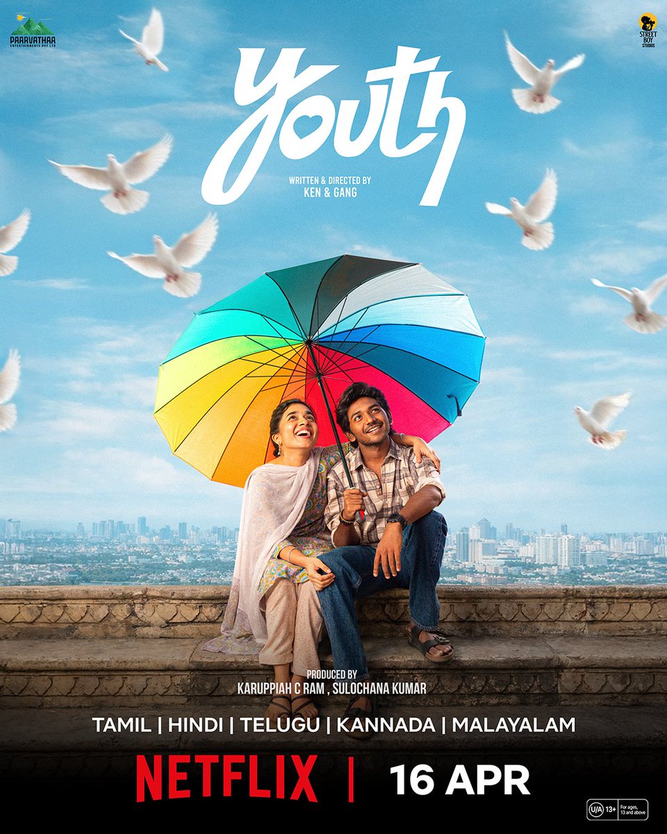 OTTSandeep's tweet image. Tamil film #Youth will premiere on Netflix on April 16th.

Also in Tel, Kan, Mal, Hin.