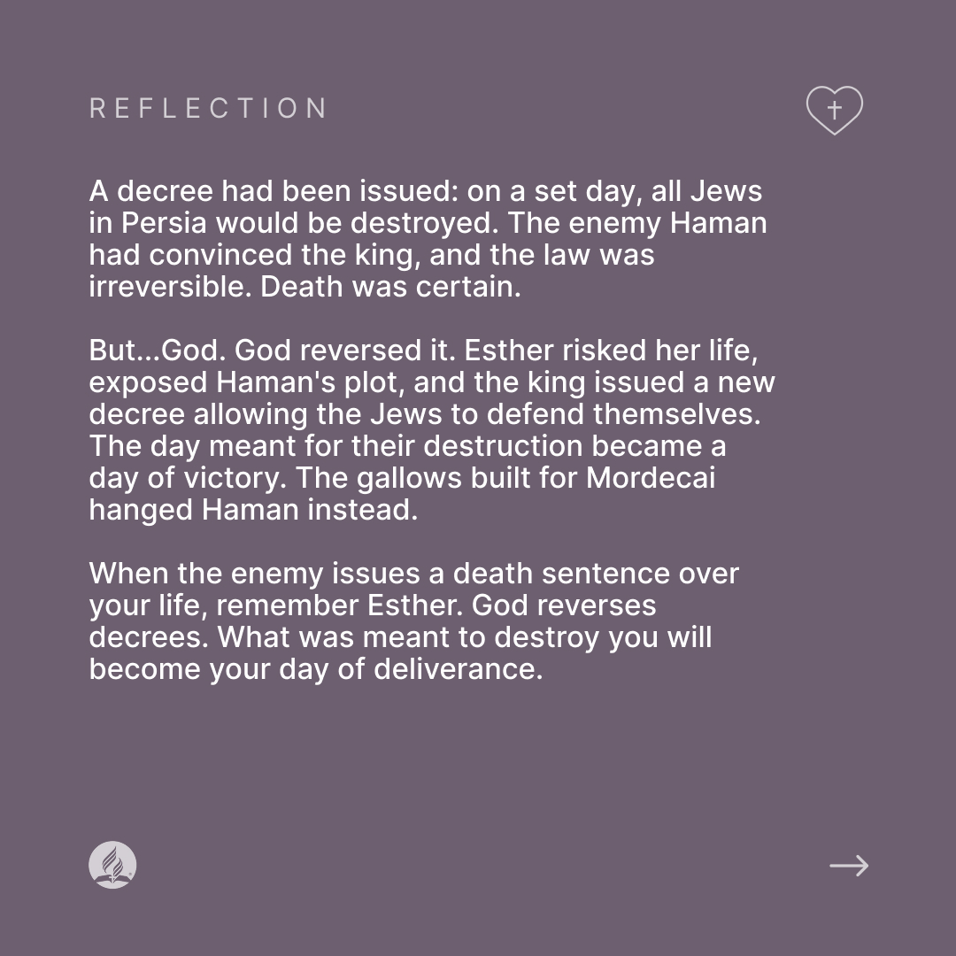 adventistchurch's tweet image. For the Jews in Xerxes' kingdom, death was imminent. It wasn't a possibility. It was a certainty. Yet God made a way where there was no way. If you believe He will make a way for your certain future, comment "Waymaker" below. Let's celebrate our God!