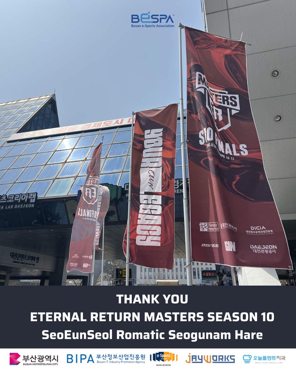 BeSPAesports's tweet photo. [THANK YOU, ETERNAL RETURN MASTERS SEASON 10]

Our Season 10 journey ended quickly, but 3 finals in 4 seasons was a blessing. BeSPA now enters a new chapter, we pause our Masters journey.

Thank you for your support!💙

#BeyondGameBecomeSports #BESPA #BESPAWIN #EternalReturn https://t.co/agzw3F5hfB