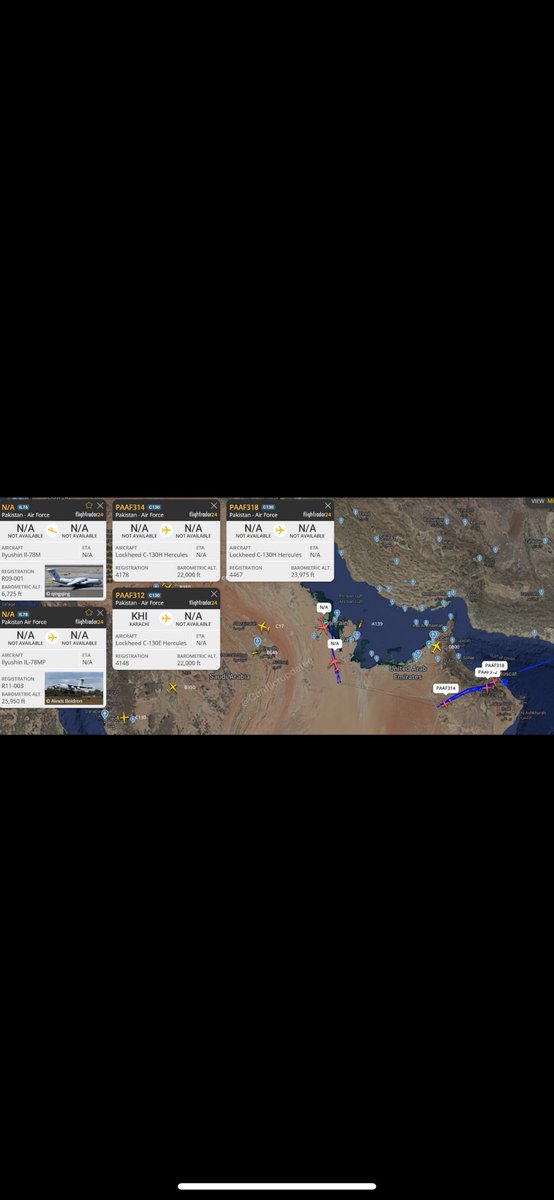iRaad24's tweet photo. @alrougui تتكون من طائرات مقاتلة غير معلوم من اي طراز JF-17 او F16 
ولكن ايضا هناك طائرات تزود بالوقود جوا وصلت بالامس لإبقاء المقاتلات فترة اطول بالجو https://t.co/wwiavjpCml