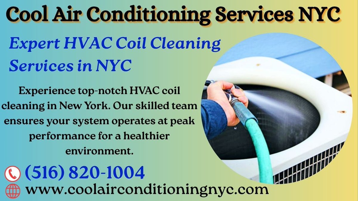 services66713's tweet photo. Our HVAC coil cleaning service in New York helps restore system efficiency and indoor comfort. Clean coils reduce strain on your unit, lower energy bills, and extend the life of your equipment. Call us (516) 820-1004 or visit https://t.co/8N3FpY996e, #AirQualityMatters https://t.co/gBcT4HZuds