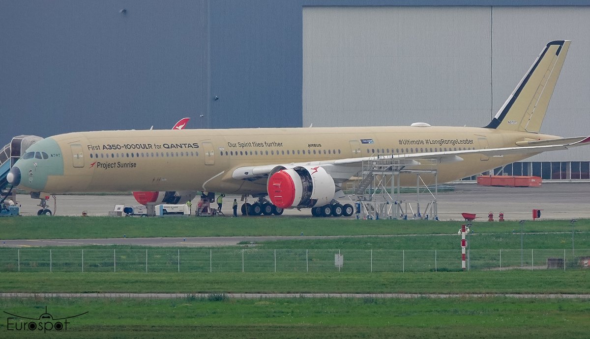 cliper31's tweet image. Qantas First Airbus A350-1000 ULR MSN 707 #qantas @Qantas  #airbus #A350 #avgeek #aviation #projectsunrise