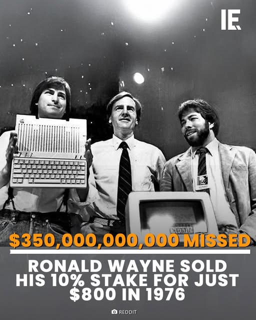IntEngineering's tweet image. In 1976, Ronald Wayne sold his 10% stake in Apple to Steve Jobs and Steve Wozniak for just $800, not believing in the company's potential. If he had held onto his shares, they'd be worth $350 billion today. A missed opportunity that became one of tech's greatest stories! 

#Apple