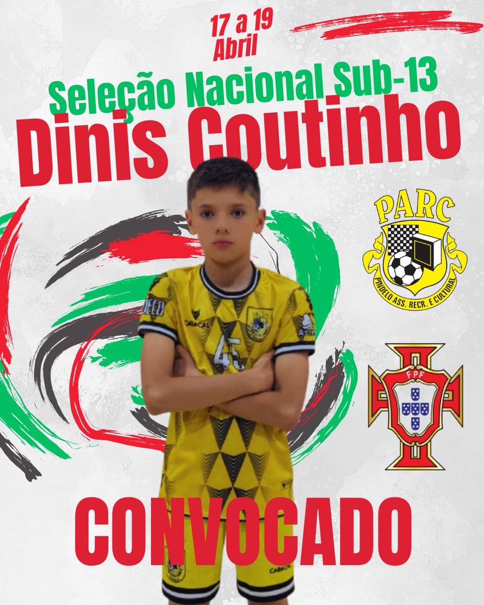 𝐃𝐢𝐧𝐢𝐬 𝐂𝐨𝐮𝐭𝐢𝐧𝐡𝐨 convocado para o estágio da 𝐒𝐞𝐥𝐞𝐜̧𝐚̃𝐨 𝐍𝐚𝐜𝐢𝐨𝐧𝐚𝐥 𝐒𝐮𝐛-𝟏𝟑 de 𝐅𝐮𝐭𝐬𝐚𝐥 🇵🇹

É com enorme satisfação que recebemos a notícia da convocatória do Dinis Coutinho para a Seleção Nacional de Futsal Sub-13.

​Parabéns, Dinis Coutinho! 👏🏻