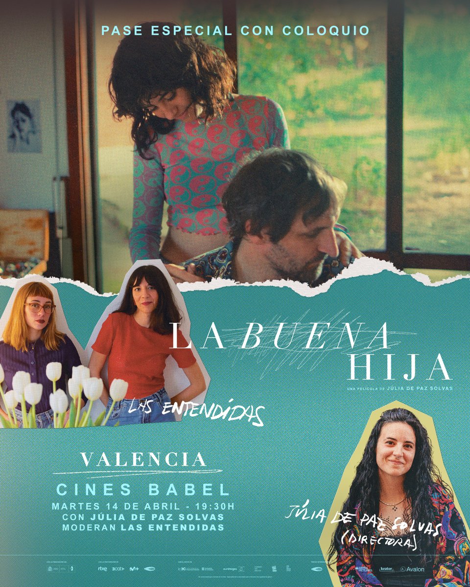 Avaloncine's tweet photo. València, ¡allá vamos!
LA BUENA HIJA llega a #CinesBabel con un pase especial junto a Júlia de Paz Solvas y nuestras queridísimas Las Entendidas. No nos puede encantar más.💫
🎟️ Entradas: https://t.co/exAsNsozLQ https://t.co/mc2l1irh3K