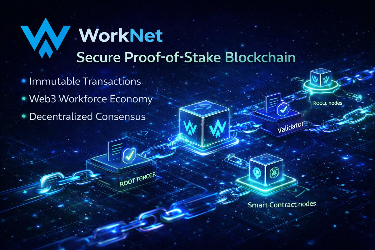 WorkNetProtocol's tweet photo. WorkNet $WNET | Secure Proof‑of‑Stake Blockchain

Immutable transactions and decentralized consensus, purpose‑built for the Web3 workforce economy.

From identity to payroll to governance—apps run on a secure base layer.

Join the network and watch collaboration turn into final settlement.

Site: https://t.co/Af5loPONUo

X: https://t.co/sSUXE90THB

TG: https://t.co/yH7UJrdf5X
#WorkNet #WNET #PoS #Immutable #Consensus #Web3Work