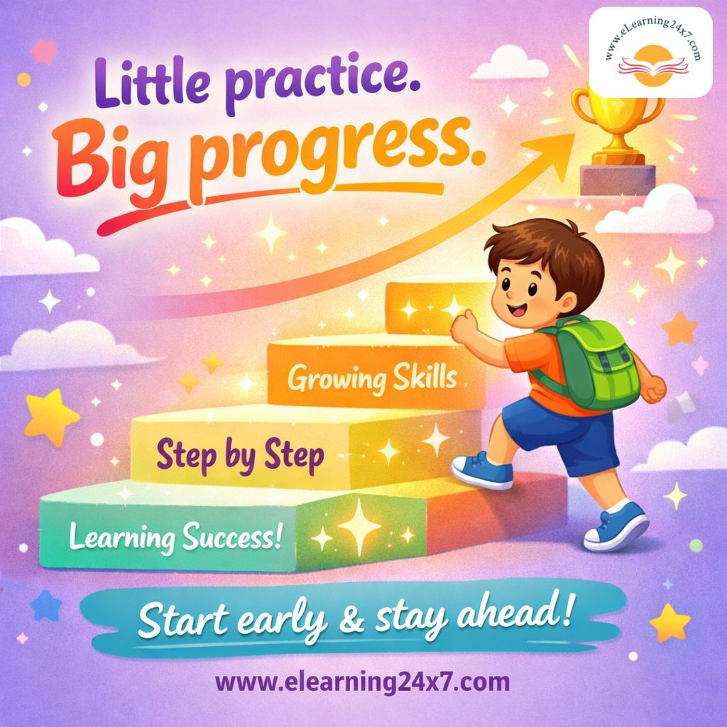 elearning24x7's tweet image. Start early. Stay ahead.

Small daily practice today = confident learning tomorrow 
Make learning fun from day one!

elearning24x7.com

#SmartLearning #EarlyStart #KidsLearning #FunLearning #StayAhead #ParentingTips #DailyPractice