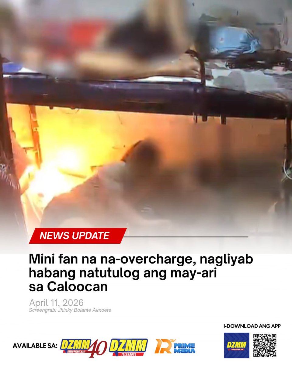 Radyo630's tweet image. Samantala, nagbabala naman ang BFP laban sa pag-o-overcharge ng mga gadget upang maiwasan ang sunog.

#MiniFan #Sunog #overcharge #DZMMRadyoPatrol630