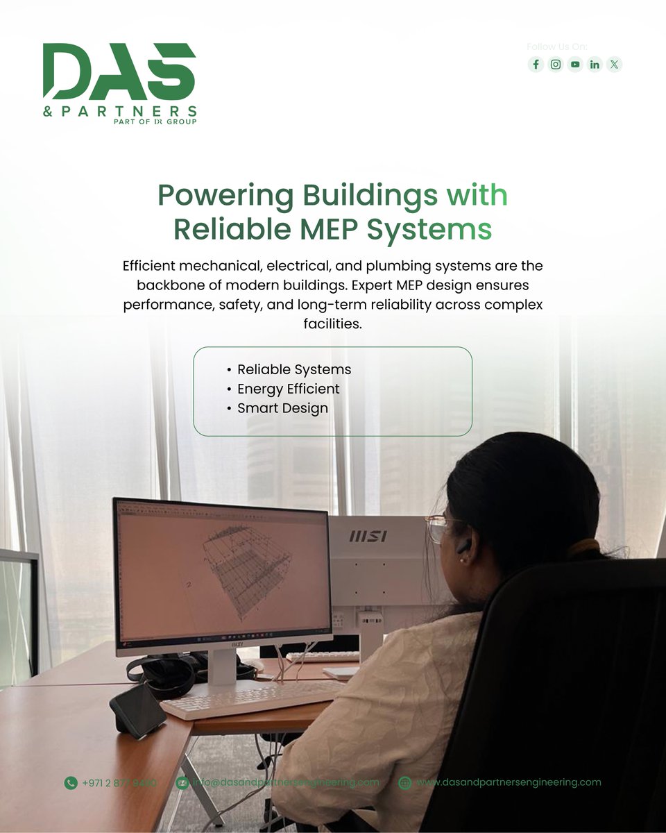 dasandpartners's tweet image. ✅Powering Buildings with Reliable MEP Systems
#ConstructionInnovation #3DModeling #ClashDetection #ProjectEfficiency #SmartPlanning #Infrastructure #ArchitectureDesign #EngineeringSolutions #FutureOfConstruction #UAEConstruction #AbuDhabi #DubaiEngineering