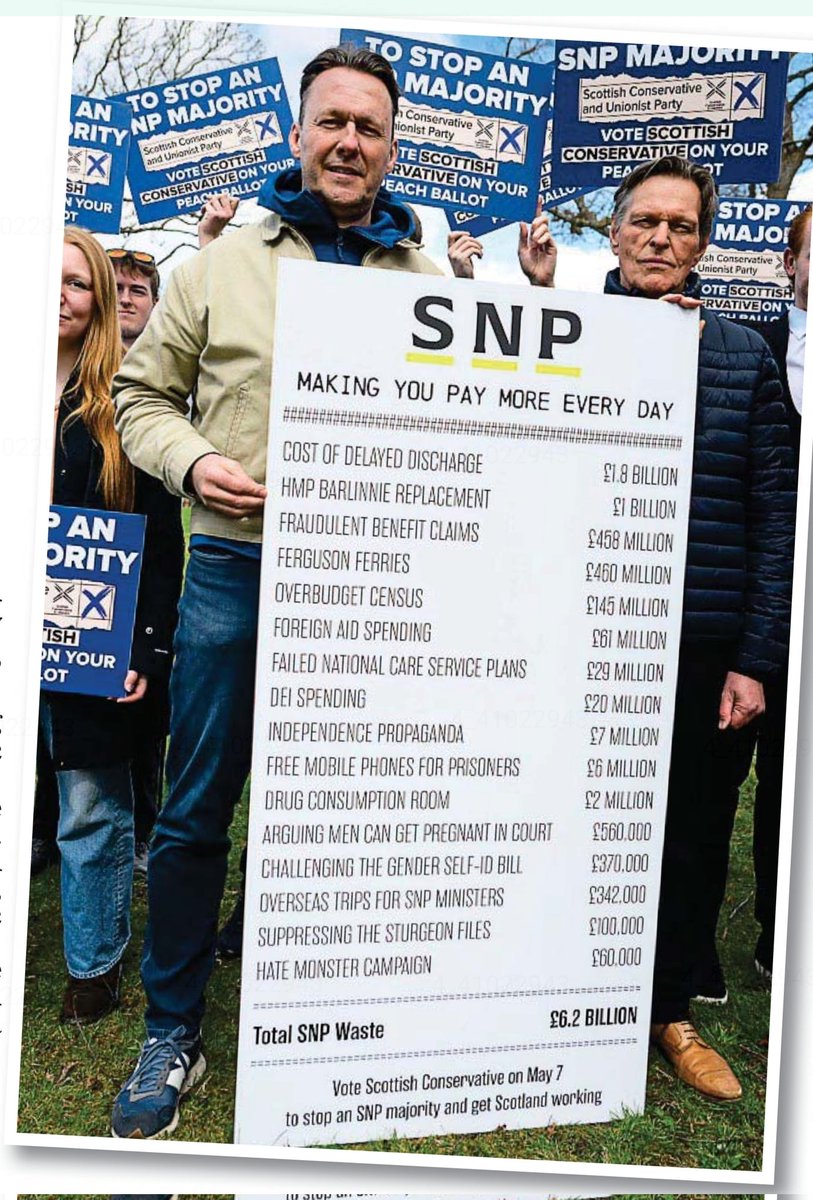 £6.2 BILLION.

That’s the eye-watering total cost of SNP waste, blunders and vanity projects.

From ferry failures to botched prisons, dodgy spending and endless distractions — billions burned while public services crumble.

Vote them out in May.