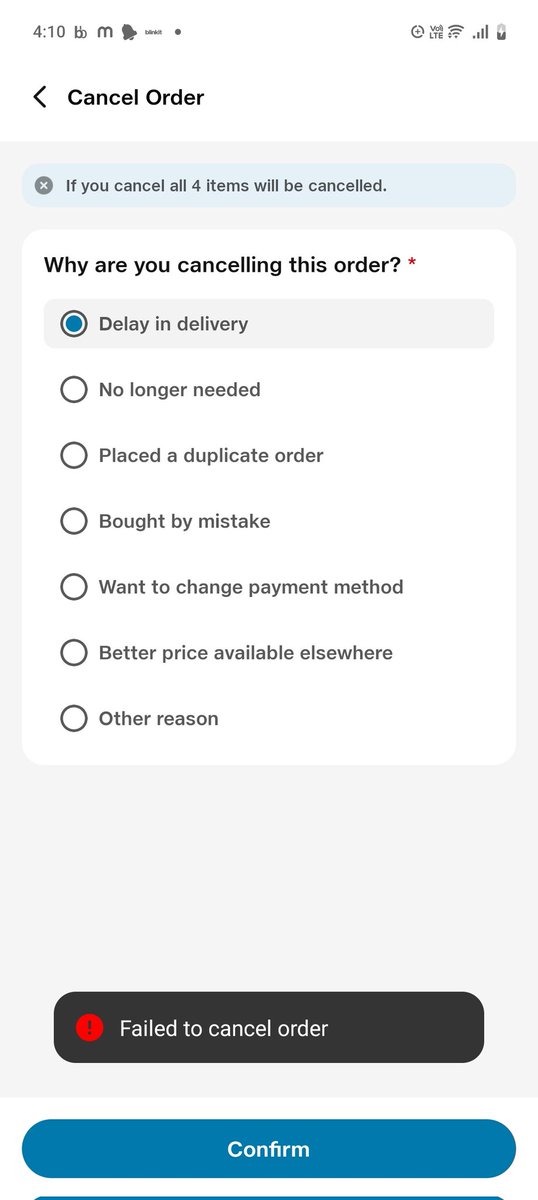 JayeshPatelC's tweet photo. @JioMart_Support The order is not getting cancelled and it is not being delivered till now I want to know what is the cause of so much delay i have paid for this order if jio mart can't give delivery cancel the order and refund my amount https://t.co/JqT0W7CFc2