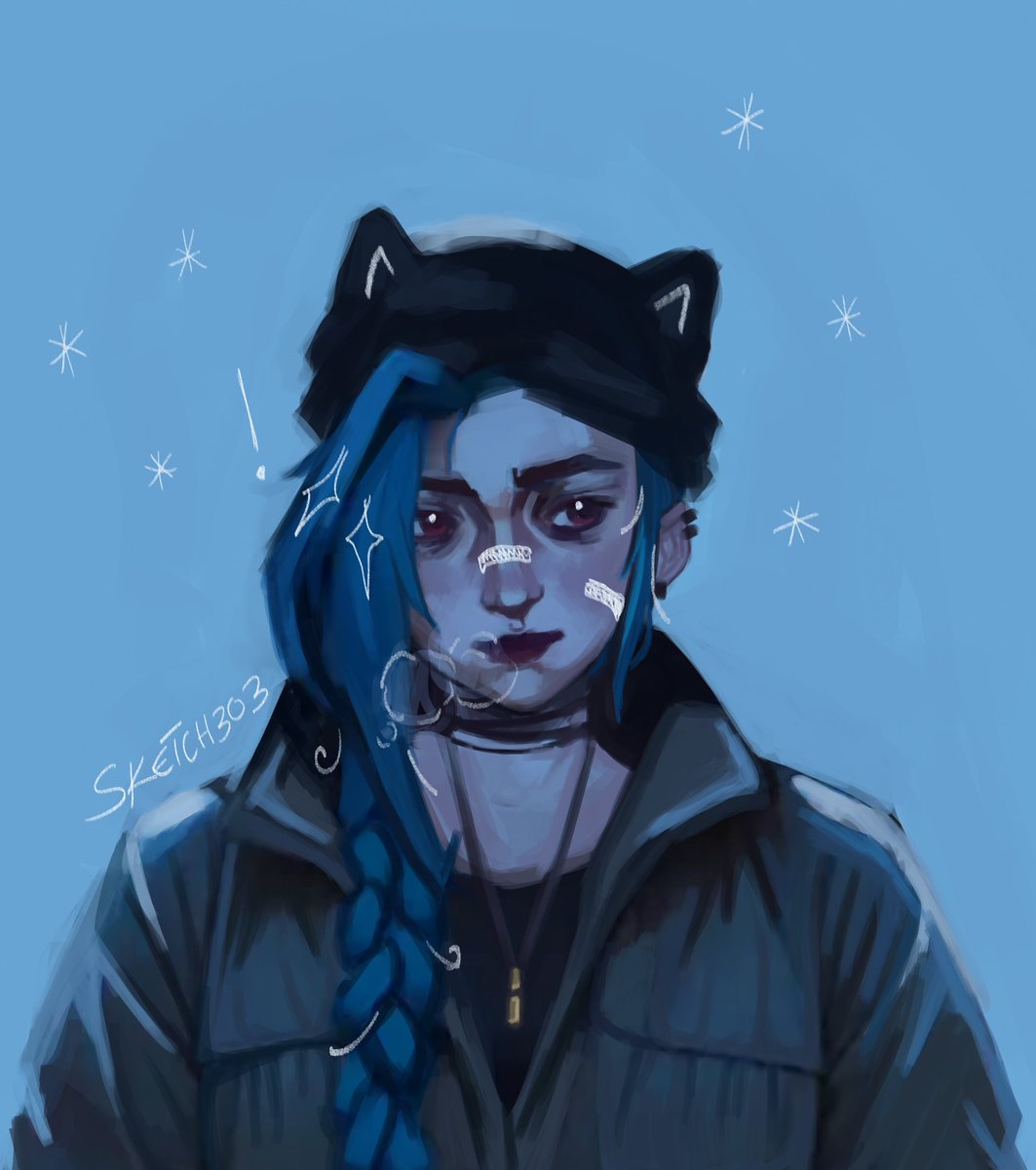Sketch_303's tweet image. gift for my beloved friend @curs0va  for her fic "Merry Christmas, Please Don't Call" on tumblr #jinx #arcane
