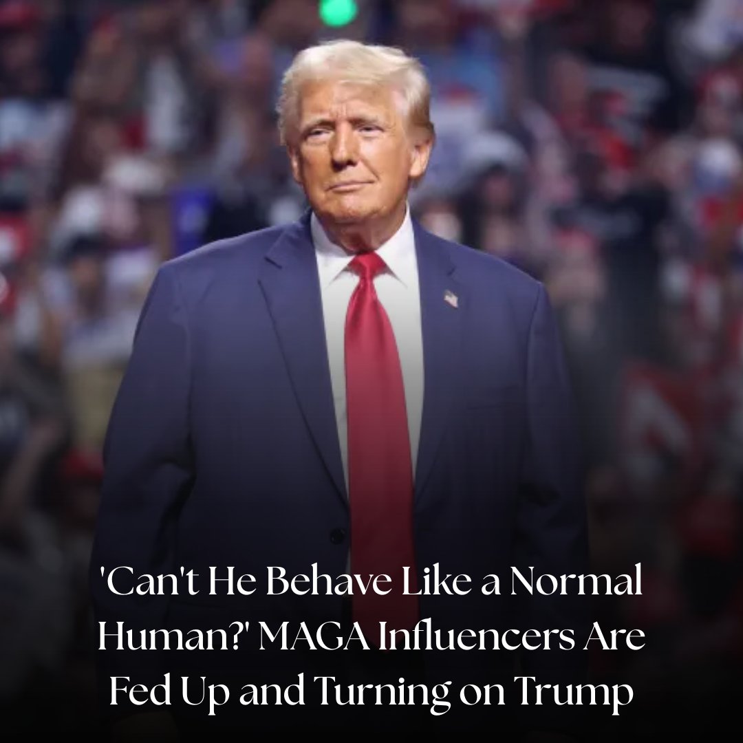 IBTimesUK's tweet image. Prominent MAGA influencers have publicly turned on Trump over the Iran war, prompting him to label them "losers."

#MAGA #DonaldTrump #influencer #IranWar

Read More: ibtimes.co.uk/cant-he-behave…