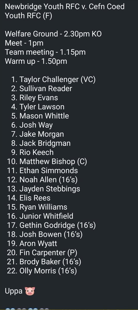 Vikings16s's tweet photo. Good luck @NRFC_Youth_25 in your game vs @CefnCoed today @newbridgerfc . Always a Welcome At The Welfare & a special mention to the 5 @Vikings16s stepping up. Go Hard or Go Home #NewbridgeYouth #TheNextGen #NoahAllen #Gethin #Josh #Brody #Olly #Vikings #GoWell #GoHardOrGoHome https://t.co/iMiCrhyxSF