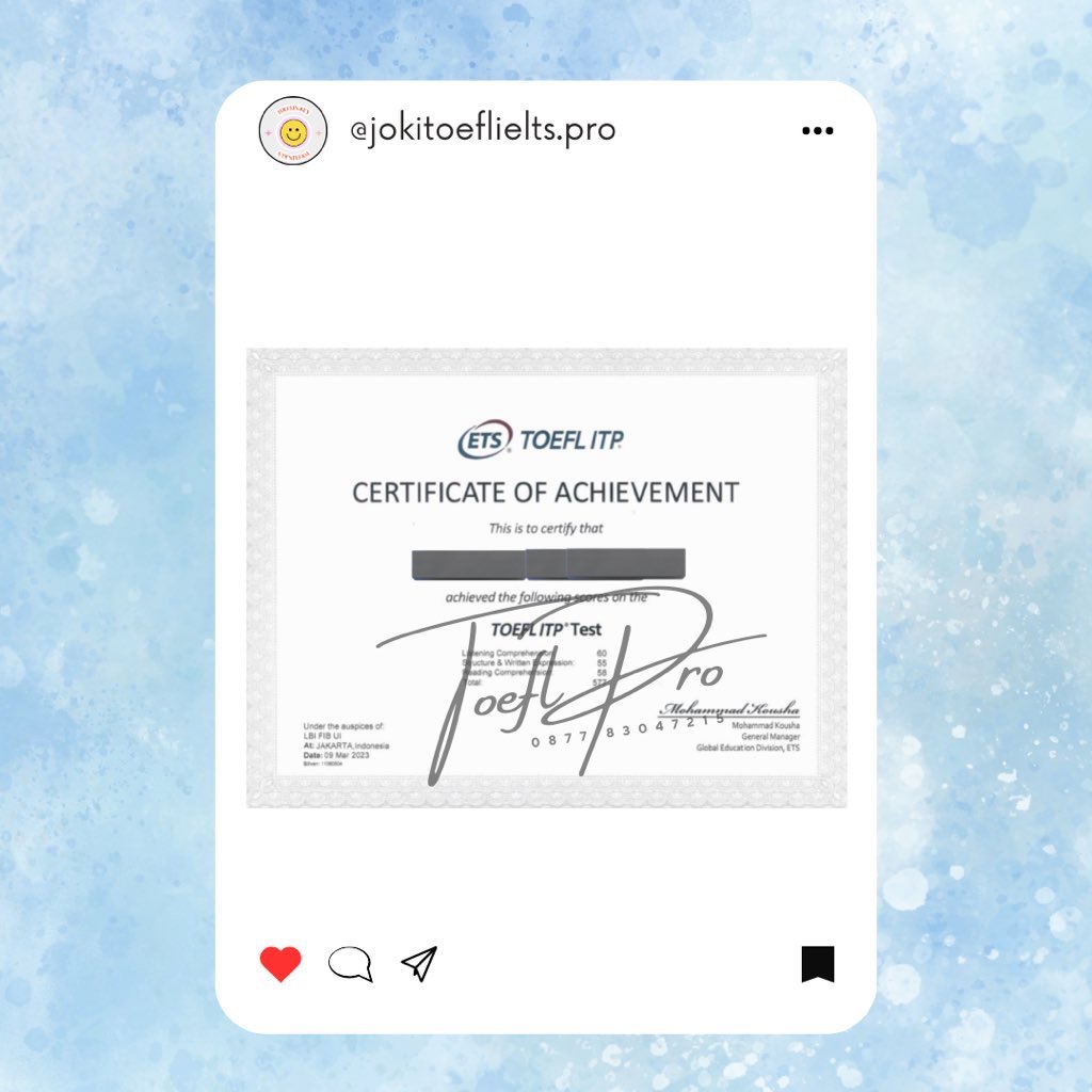 Joki TOEFL RESMI tweet media