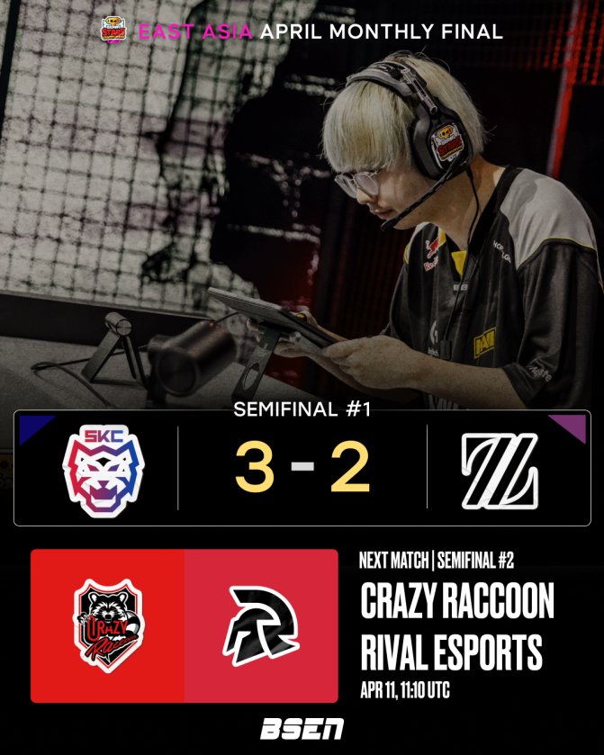 OfficialBSEN's tweet image. Crushing the hopes of a reverse sweep, @SKCalalas beat ZETA 3-2 and lock in their spot in the grand-finals!

NEXT UP: @crazyraccoon406 vs @RivalEsportsHQ 

#EA #BSC26