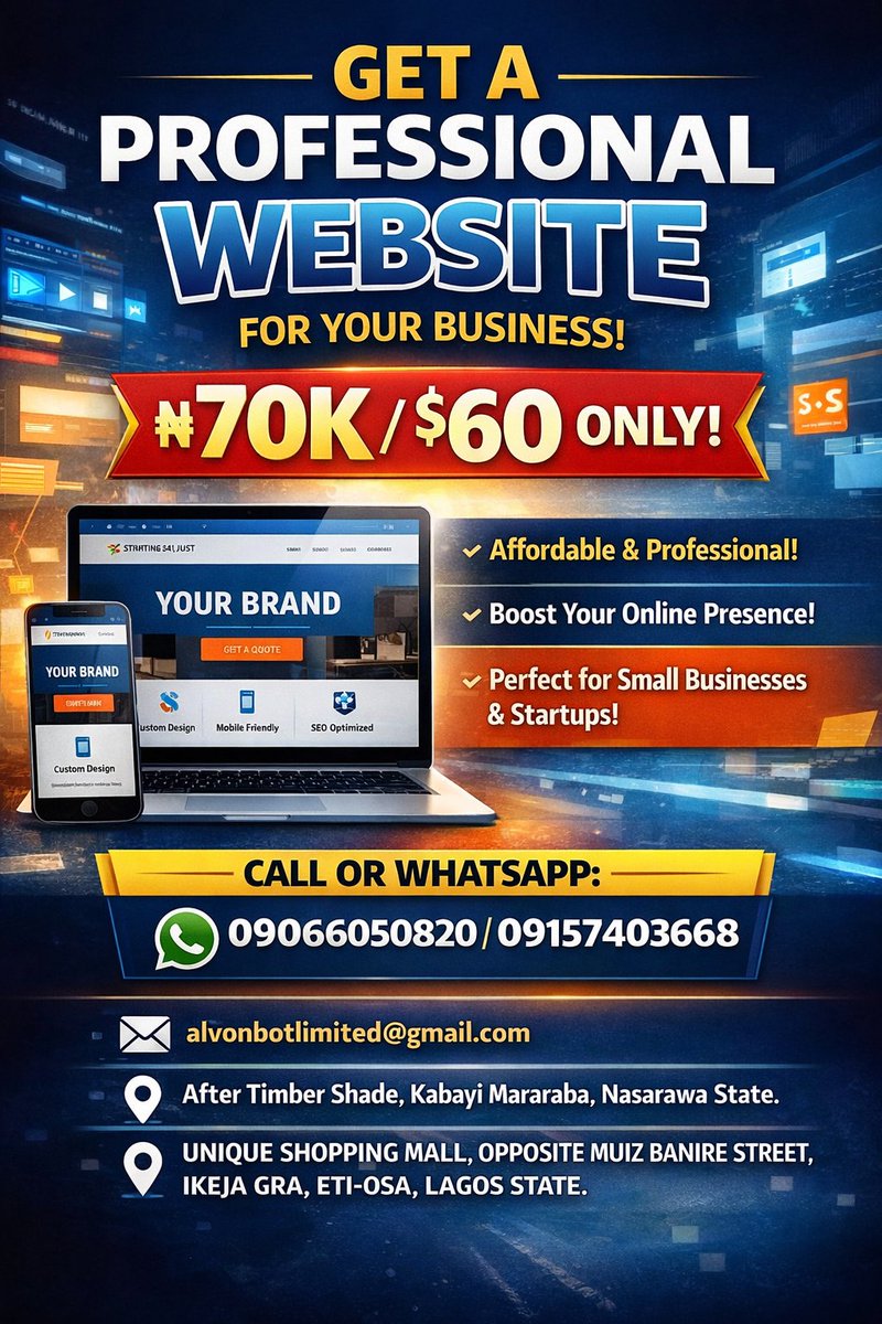 GideonOnwe4's tweet image. Grab this opportunity now.

Get your business online including be recognized by Google search.

#BusinessTips
#Tech 
#WebDevelopment 
#Technology 
@alvonbot @adekunleGOLD @GWR