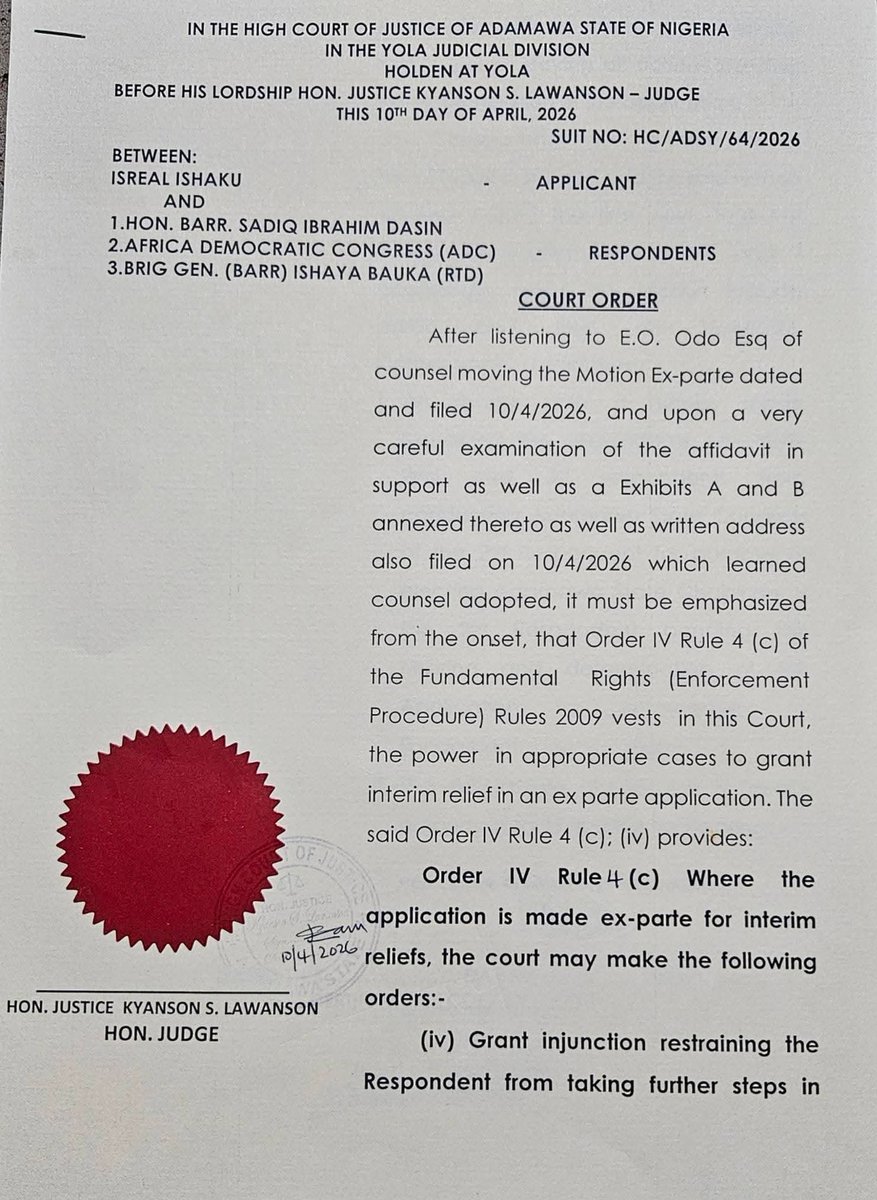Respectfully , i think the take of some of our colleagues regarding this particular matter oversimplifies the law.

The mere fact that the matter appears intra-party on the surface of it does not and should not, by virtue of Section 83 of the Electoral Act 2026, automatically