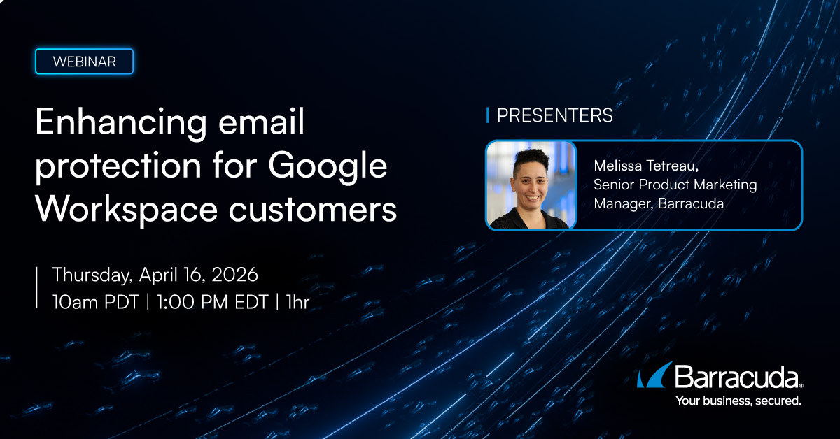 BarracudaMSP's tweet image. Email threats keep changing, and Gmail’s native defenses haven’t kept up. Join our MSP session on securing Google Workspace environments.
lp.barracuda.com/MSP-AMER-WBN-2…

#BarracudaONEplatform #EmailSecurity #cybersecurity