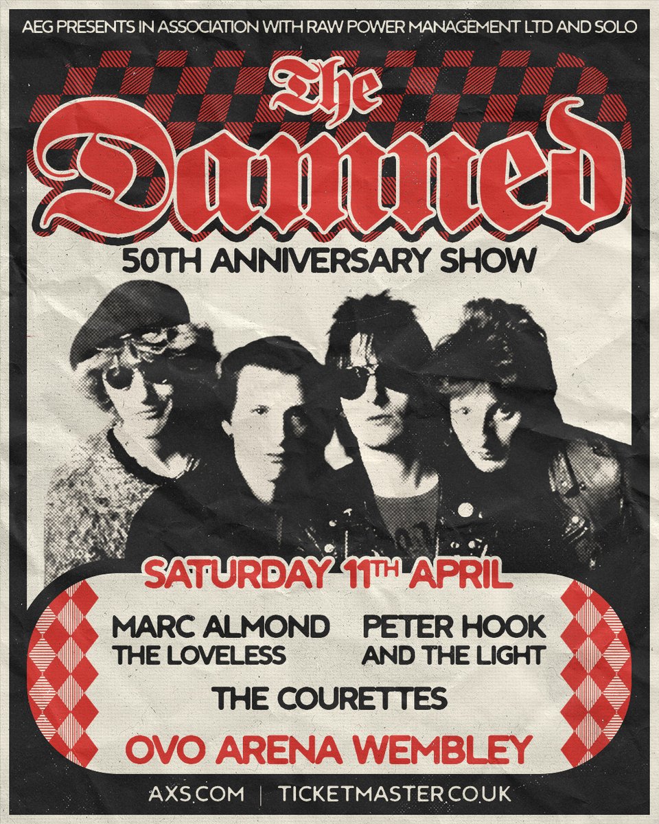 OVOArena's tweet photo. 𝗧𝗼𝗻𝗶𝗴𝗵𝘁 | @thedamned
🕕 Timings/event info: https://t.co/MsJ6PR6yfX
ℹ️ Info: https://t.co/mL8PYxUyIT
❓ FAQs: https://t.co/hMNMH7SbYm
⬆️ Upgrade: https://t.co/MGvn4OhUVi
⚡️ #BeSafeBeSound
➡️ https://t.co/qGBifxa2XI
#thedamned #thecourettes #london #concert https://t.co/opQX9YcS7a