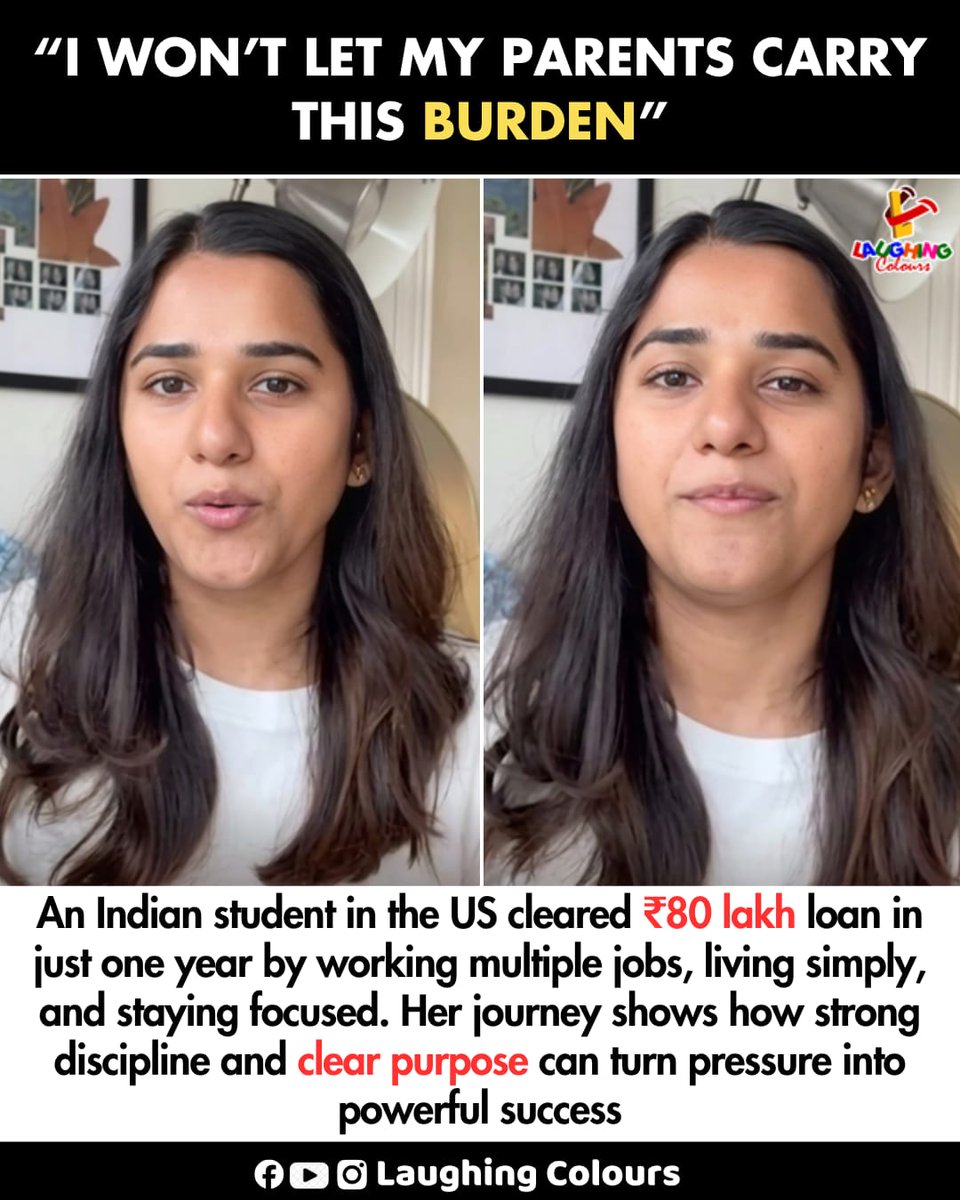 LaughingColours's tweet image. Student clears ₹80 lakh loan 💪

#SuccessStory #Inspiration #StudentLife #Motivation