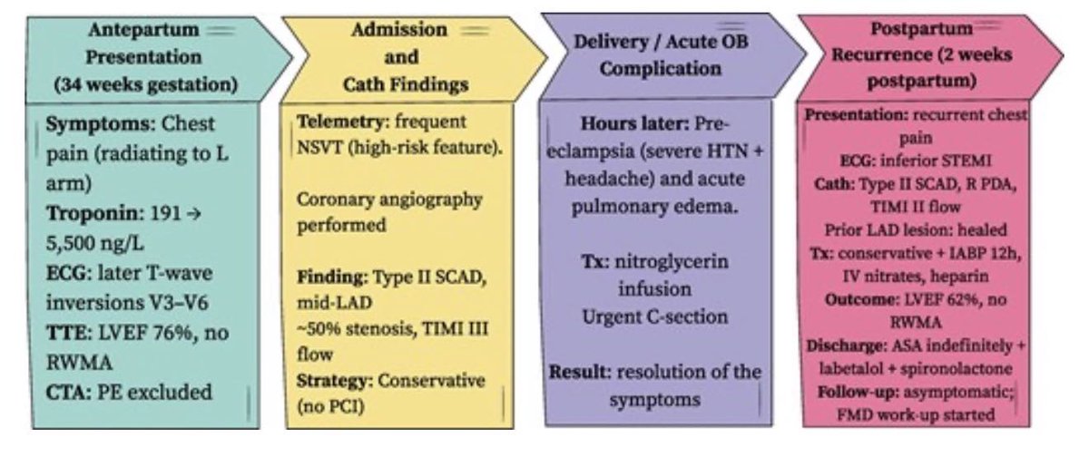 ESC_Journals's tweet image. Case report of antepartum and postpartum spontaneous coronary artery dissection in a high-risk pregnancy ow.ly/zozL50YHqNF

#EHJCaseReports @Phiso_de @TJ_Yeo @aayshacader @BoldiKovacsMD @SukritiBanthiya @ANazmiCalik @O_Azizy_MD @saramoscatelli7 @EHJCREiC #CardioX