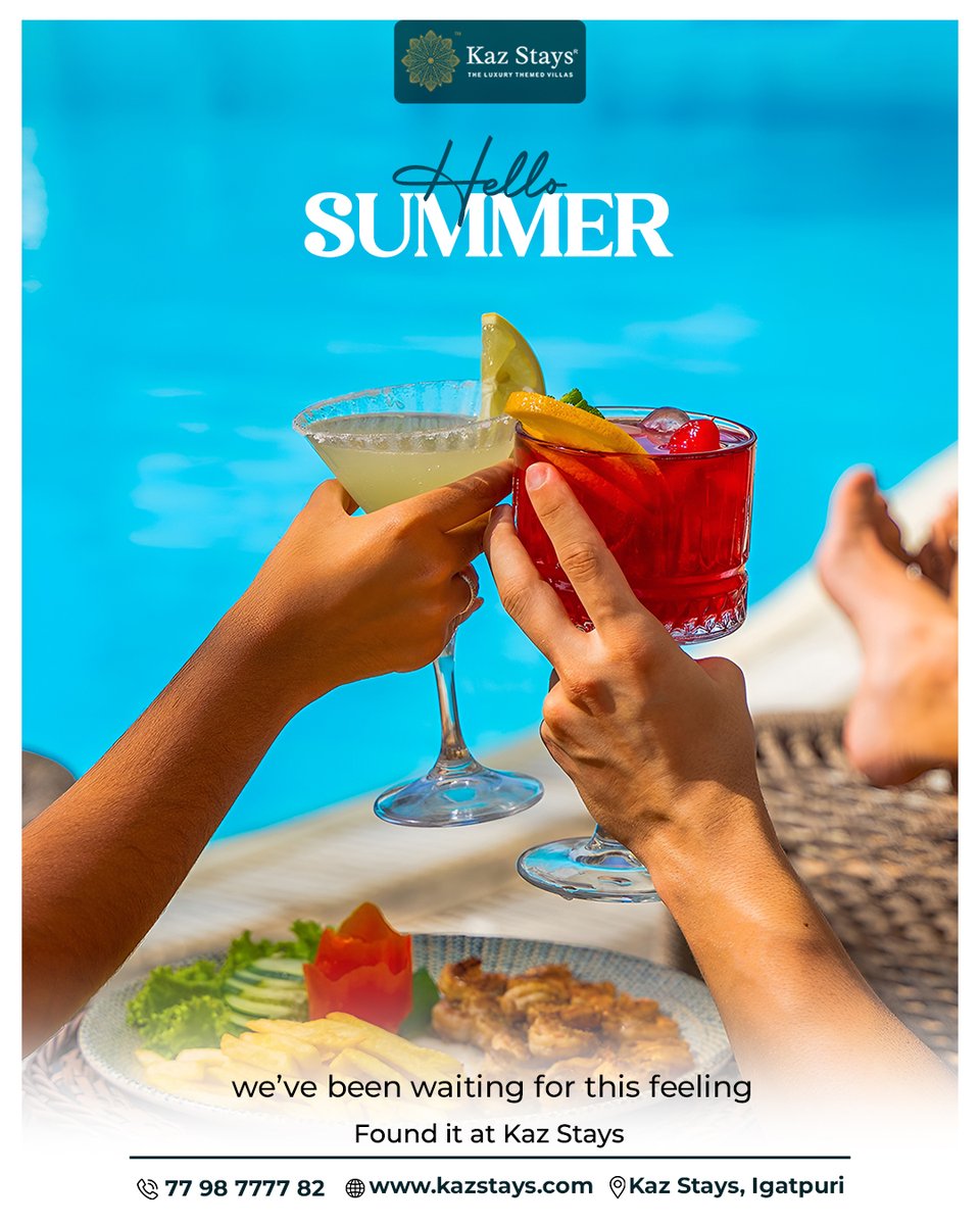 KazStays's tweet image. Hello Summer ☀️
Found the perfect escape at Kaz Stays, Igatpuri 🌿✨
Luxury villas, peaceful vibes &amp;amp; your private getaway 🏡💫
Book your summer stay now!

📞 7798777782
🌐 kazstays.com
#KazStays #HelloSummer #Igatpuri #LuxuryVilla #Staycation #WeekendGetaway #Summer