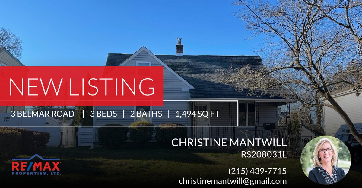 ChrisMantwill's tweet photo. 📍 New Listing 📍 Take a look at this fantastic new property that just hit the market located at 3 Belmar Road in Hatboro. Reach out here or at (215) 439-7715 for more information

#closewithchris #buckshomegroup #buck... https://t.co/Xals6XaNMl https://t.co/nzvpoBeKwd