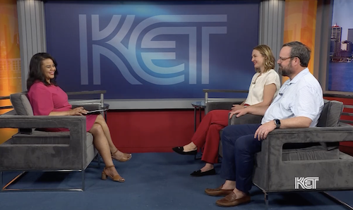 PubAffairsKET's tweet photo. Go inside Kentucky politics as @AbbyPiper01 and @jaredsmith75 talk with @ReneeKET about a new ad in the GOP primary for U.S. Senate, the latest on the KY-4 Republican contest, and a potential constitutional crisis in the state. https://t.co/APdCSuBKQK https://t.co/t64NPsBsWu