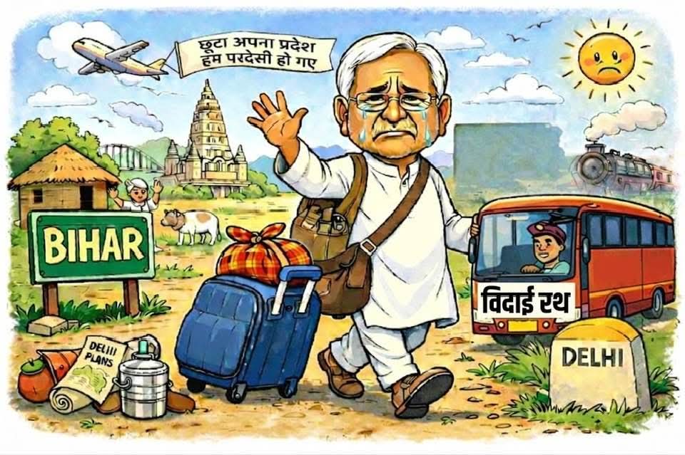 errahulyadavind's tweet photo. बन कर भीगी बिल्ली , चाचा चले गए आज दिल्ली ..

सही कहा गया है " मौकापरस्ती और धोखा बिना भुगतान के पीछा नहीं छोड़ते" .. भुगतना पड़ गया ना चाचा जी .. ! .. एक - दो दिन में छिन जाएगी कुर्सी और टूट जाएगा नाता सियासत - ए - बिहार से , काश आप रह पाते बिना पलटीमार के ..!! https://t.co/0CmtT0xWJi