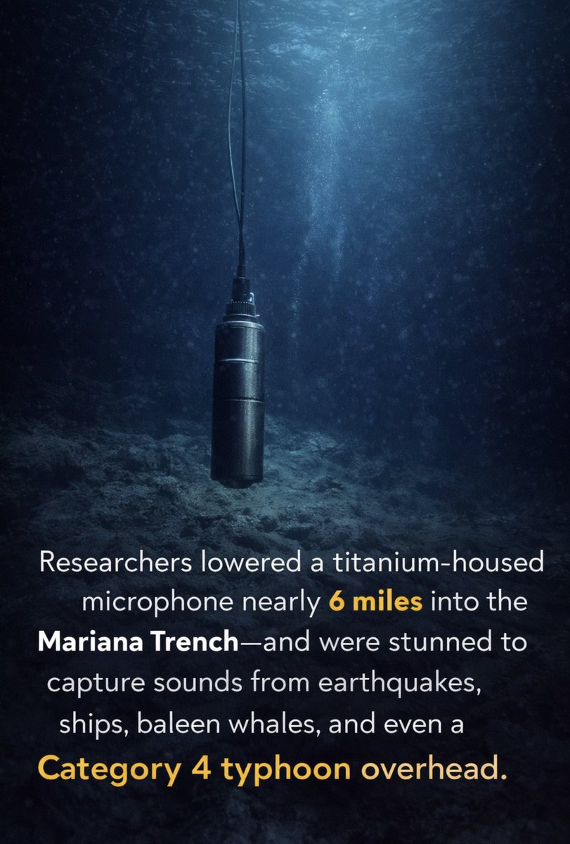 sciencegirl's tweet image. Scientists once assumed the deepest parts of the ocean were silent—but recordings tell a very different story.

In 2016, researchers from NOAA and Oregon State University lowered a specially designed ceramic hydrophone into the Challenger Deep, nearly 36,000 feet below the