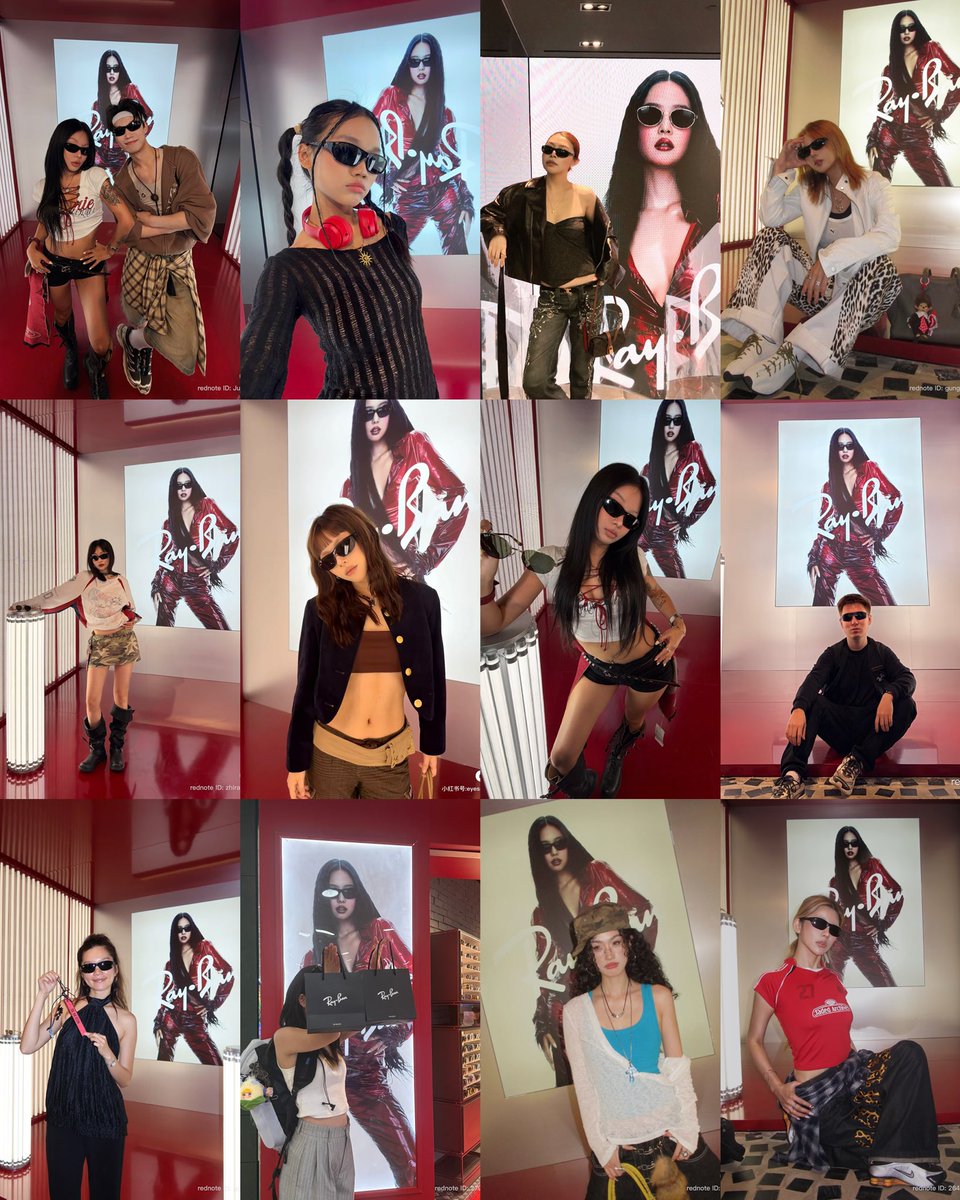 Ray-Ban sunglasses instantly became a hit among Gen Z after their collaboration with Jennie. this is just a small example. on tiktok right now, countless people are posting videos showing off Jennie's sunglasses. anything she touches seems to become a trend 😎