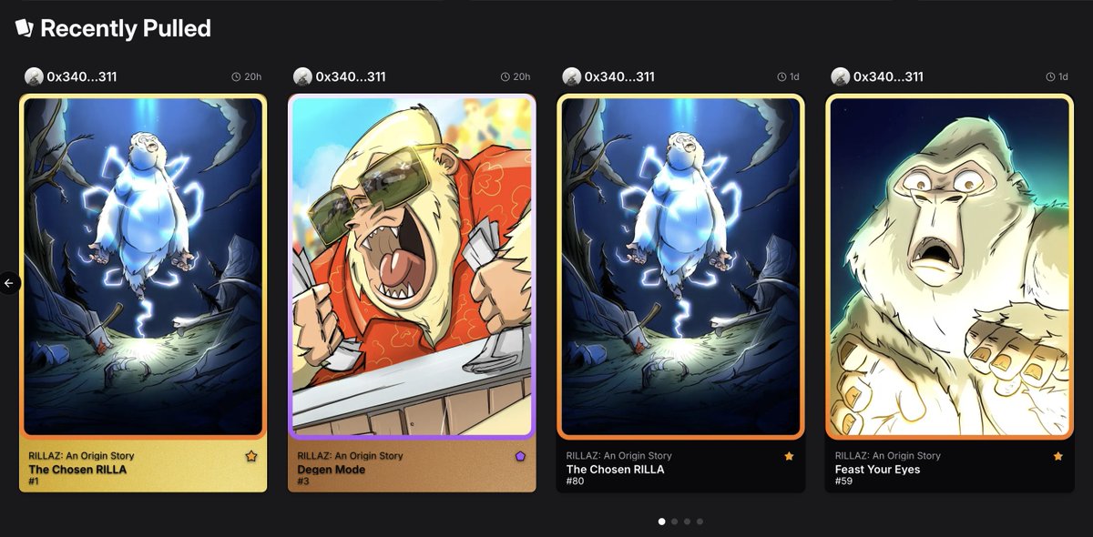 KidGuri's tweet photo. GM fam! ☀️ Sheeeesh!! People pullin' str8 HEAT!! 🔥 

So cool to see these @ApeChainRILLAZ cards by @idrawanimation finally on @deck0xyz 😍 https://t.co/cBF8oHITTP