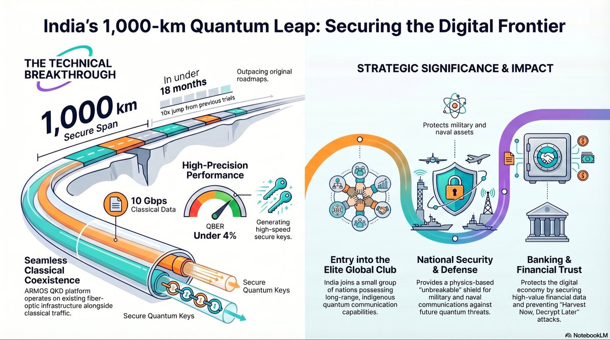 thodasa_stark's tweet photo. India hits a 1,000km quantum milestone under NQM! Secure, unhackable tech for the future. 🇮🇳🚀

#NationalQuantumMission #QuantumTech #DigitalIndia #MakeInIndia #QNuLabs #Unhackable https://t.co/EZb98F5Bex