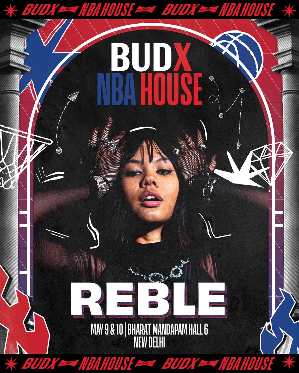 NBAIndia's tweet image. Known for her razor-sharp flow and clean delivery, Reble stands out every time she’s on the mic.

Now she’s live at BUDX NBA House 2026 🇮🇳
If you know her sound, you know what this is 🪩

Get tickets on @district_india - link.district.in/DSTRKT/NBAslBU…

#BUDXNBAHouse #NBAHouse #Budweiser