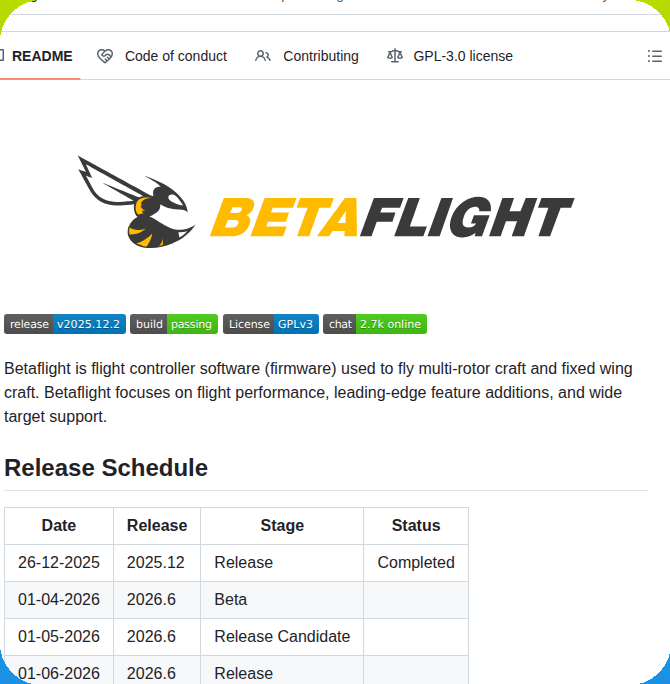 tom_doerr's tweet image. Multi-rotor flight controller firmware

github.com/betaflight/bet…