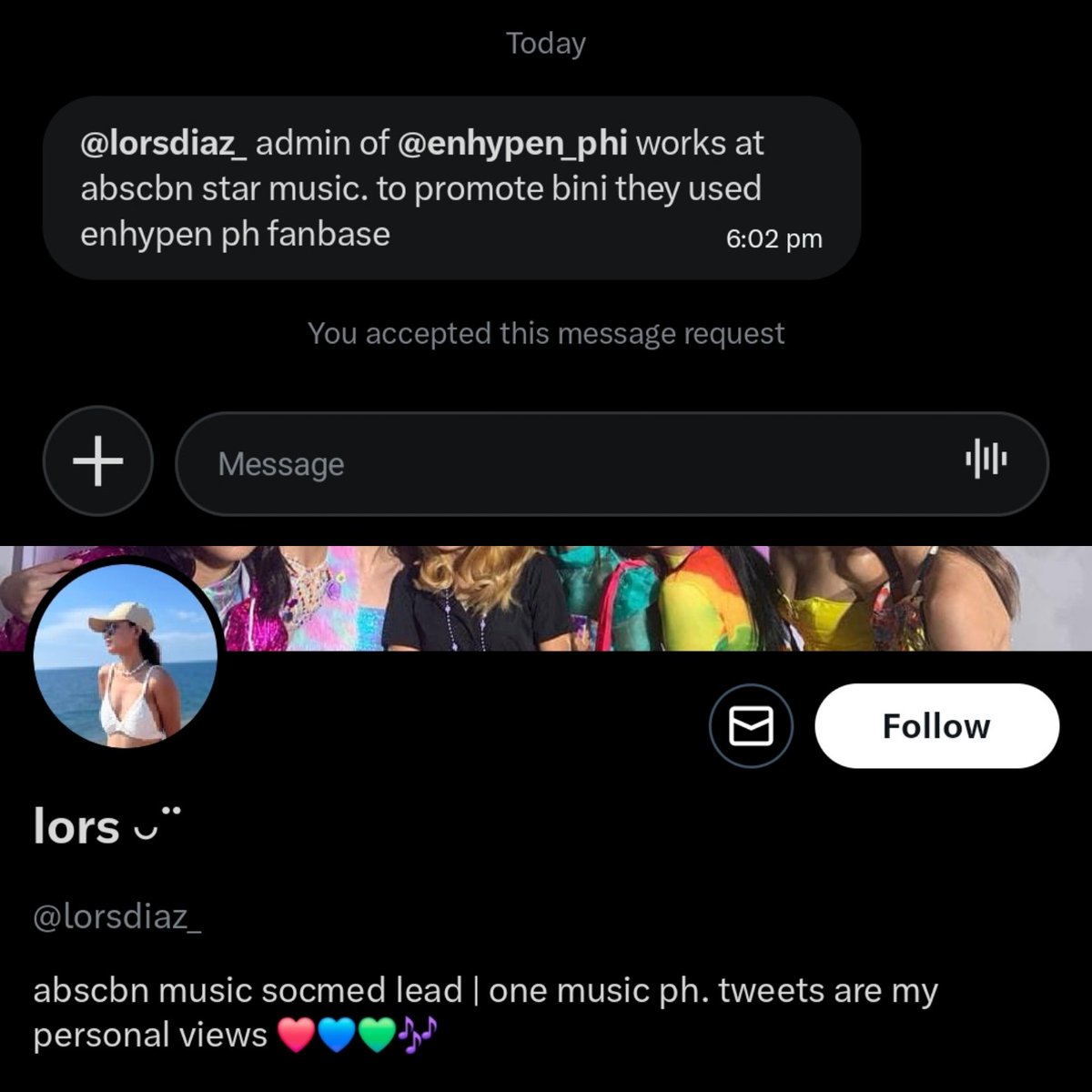 ay jusko kaya naman pala <a href="/lorsdiaz_/">lors ◡̈</a> <a href="/enhypen_phi/">ENHYPEN : PHILIPPINES</a> ano to?? socmed lead ka te alam mo ba talaga jd mo? bakit mo pa ginamit enha for other groups? hindi mo ba kaya iseperate trabaho mo dito? or nawrong post ba kayo?