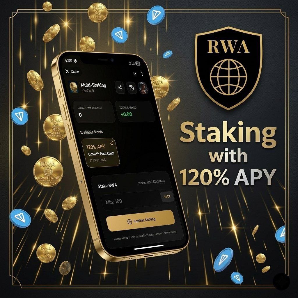 🚀 RWA STAKING IS LIVE! 🚀

This is not just staking — this is real ecosystem earning 💎

🔥 Season 1: 21 Days → 120% APY (RWA rewards)
📉 Season 2: 40 Days → 72% APY (RWA + Revenue Share)
📉 Season 3: 70 Days → 48% APY (RWA + Revenue Share)

💡 Early stakers win BIGGEST