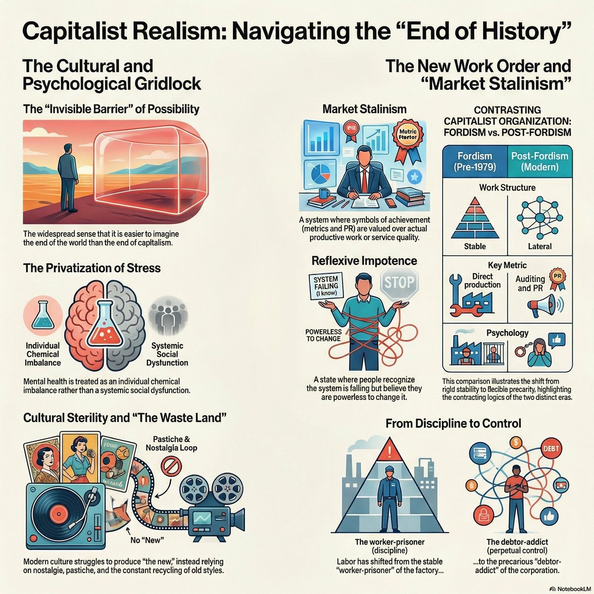 Satwik_who's tweet photo. Is it easier to imagine the end of the world than the end of capitalism? 
Why does our culture turn even our deepest rebellion into packaged commodities? What if the modern epidemic of depression is not a personal medical failing, but a direct result of this ruthless economy? https://t.co/25yCH3fESg