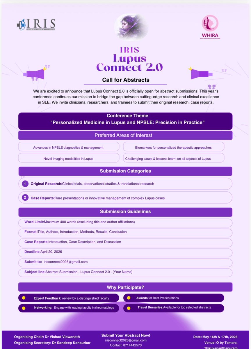 Whira_org's tweet photo. We are excited to announce “Lupus Knowledge Refresher’ Quiz in Lupus Connect 2.0. The quiz will mainly consist of Lupus related topics and is open for both trainees and consultants. https://t.co/kLwfwgDa5f