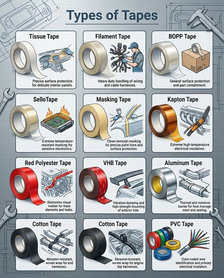 Worth_Knowin's tweet photo. Types of Tapes . https://t.co/ObRQc05Rym