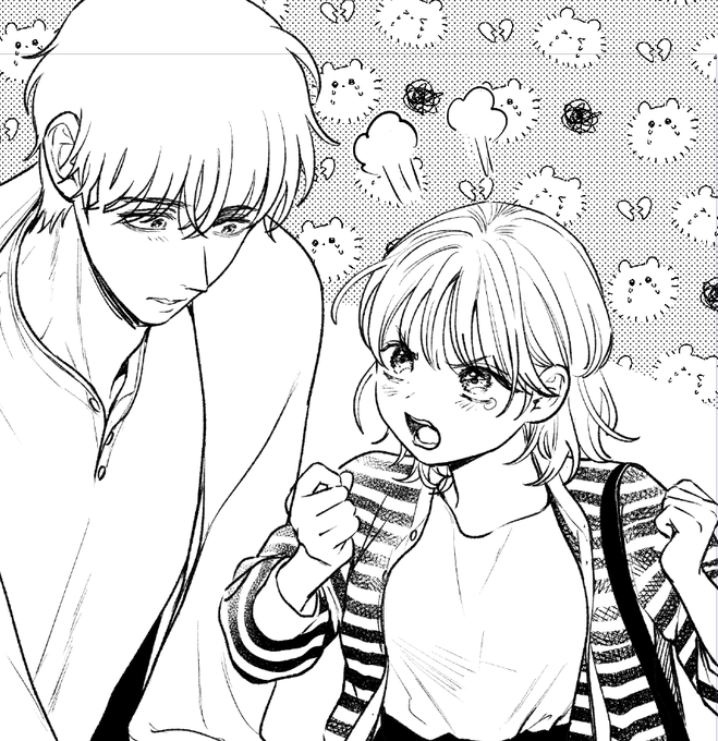 えらいので今日も4pペン入れ終わらせた…!商業は来週にペン入れ終わらせて、残りの日数は同人誌に全ツッパしないと～～～～ッ
因みに15話です。小鳥ちゃん1話のカーディガン着ている(謎のこだわり) 