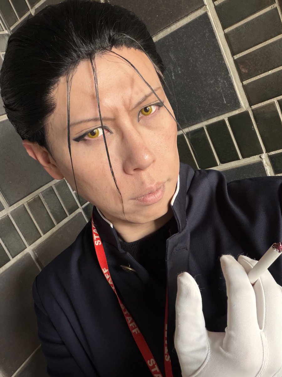 my_blacky's tweet photo. るろ剣の斎藤一やってました🐺

そしてありがたいことにるろ剣あわせに混じらせていただきました！

とても楽しかったです！ありがとうございます😊

#コスログ https://t.co/wuOYaioy21