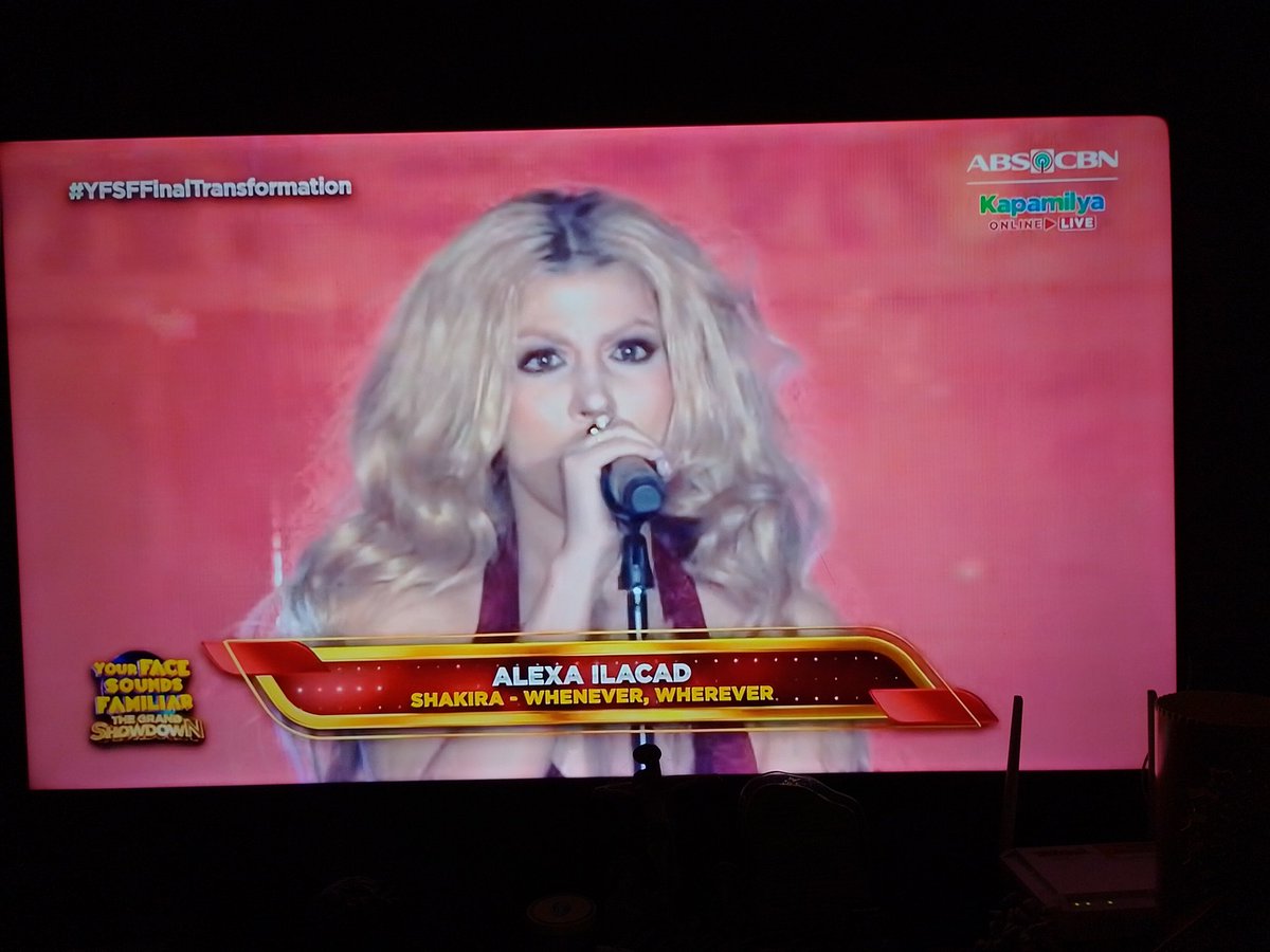 jettrivino's tweet photo. Welcome to Your Face Sounds Familiar, Please Welcome to the Stage, Alexa (@alexailacad) as Colombian Singer Shakira, Performing the Song "Whenever, Wherever", Ooh Yeah, Alexa is a True Gen Z Latina Singer Once Again, She's on FIRE 🔥🔥🔥🔥🔥 #YFSFFinalTransformation https://t.co/FhsHZzvMLA