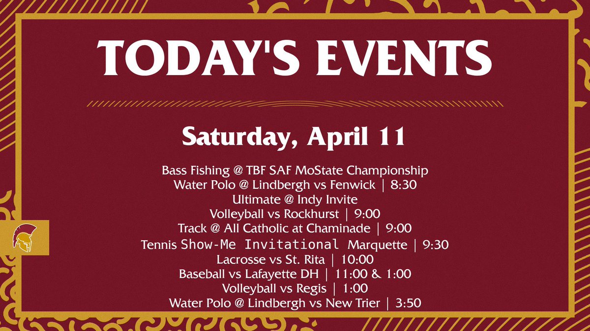 DeSmetJesuitHS's tweet image. It’s a busy Saturday in @Spartan_Country as our #Spartans are in action all over the #STL &amp;amp; Indianapolis so let’s get going early today - Good luck #Spartans @DeSmetJesuitVB @DeSmetTennis @PoloDesmet @DeSmetTrackXC @DeSmetLacrosse @DeSmet_Baseball @SpartansFishing @DeSmetUltimate